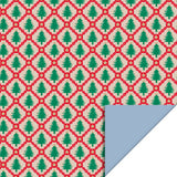 HOP Inpakpapier Kerst - Kerstbomen / Blue