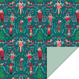 HOP Inpakpapier Kerst - Notenkraker / Pistache