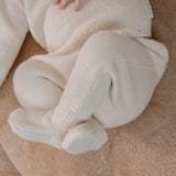 Little Dutch Gebreide Broek Met Voetjes Offwhite