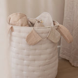 Little Dutch Opbergmand Reversible Groot - Pure Soft Beige Stripe