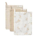 Little Dutch Set Van 3 Hydrofiele Washandjes - Baby Bunny
