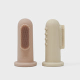 Mushie 2-Pack Vingertandenborstels - Blush / Shifting Sand