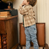 Daily7 Boys Geruite Blouse - Beige