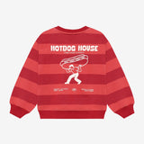 Daily7 Boys Oversized Sweater Stripe & Backprint - Red