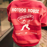 Daily7 Boys Oversized Sweater Stripe & Backprint - Red