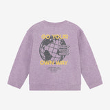 Daily7 Boys Oversized Sweater Backprint - Purple Melange