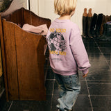 Daily7 Boys Oversized Sweater Backprint - Purple Melange