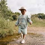 Daily7 Boys Oversized Sweater Print Zeegroen
