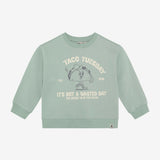 Daily7 Boys Oversized Sweater Print Zeegroen