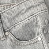 Daily7 Girls Jeans Wide Met Borduursels - Light Grey
