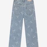 Daily7 Girls Jeans Wide Fit Strikjes - Denim Blue