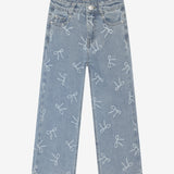Daily7 Girls Jeans Wide Fit Strikjes - Denim Blue