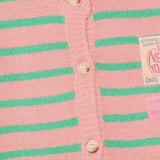 Daily7 Girls Gebreid Vest - Green/Pink