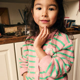 Daily7 Girls Gebreid Vest - Green/Pink