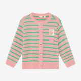 Daily7 Girls Gebreid Vest - Green/Pink