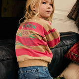 Daily7 Girls Sweater Backprint Macaron - Pink/Sand