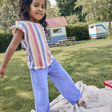 Daily7 Girls Wijde Broek Blauw