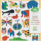 Djeco 60 Vilten Stickers - Dieren