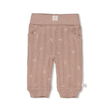 Feetje Broek Pointelle Ribstof Taupe - Delicate Flower