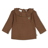 Feetje Longsleeve Ribstof Bruin - Lucky Bloombird