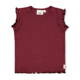 Feetje Singlet Ribstof Bordeaux - Salsa Sunset