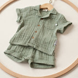 Feetje Blouse Mousseline Zeegroen - Summer Wovens