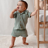 Feetje Blouse Mousseline Zeegroen - Summer Wovens