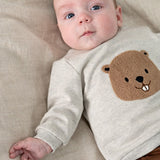 Feetje Sweater Grijs Bever - Tiny Timber Tales