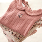 Feetje Longsleeve Pointelle Rib Mauve - Woodland Bloom
