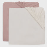 Jollein 2-Pack Hoeslaken Jersey - Wild Rose/Ivory