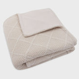 Jollein Deken Check Knit Teddy Fleece - Oatmeal