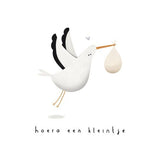Kaart Klein Liefs - Hoera Een Kleintje - Ooievaar