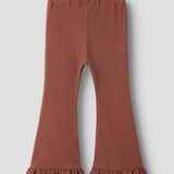 Lil'Atelier Bootcut Broek Met Ruches - Mahogany