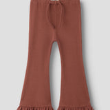 Lil'Atelier Bootcut Broek Met Ruches - Mahogany