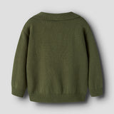 Lil'Atelier Gebreide Longsleeve Polo - Green