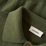 Lil'Atelier Gebreide Longsleeve Polo - Green
