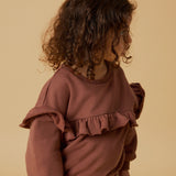 Lil Atelier Loose Sweater Ruches - Maple Syrup
