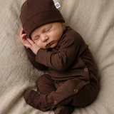 Lille Barn Babymutsje Merinowol - Chocolate