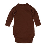 Lille Barn Overslagromper Merinowol - Chocolate