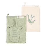 Little Dutch 2-Pack Badstof Washandjes - Krokodil
