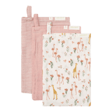 Little Dutch 3-Pack Hydrofiele Washandjes - Blooming Safari/Roze