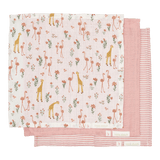 Little Dutch 3-Pack Monddoekjes - Blooming Safari/Roze