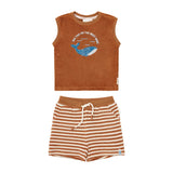 Little Dutch Badstof Singlet + Short - Ocean World Brown