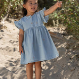 Little Dutch Toddler Denim Jurk Korte Mouwen