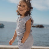 Little Dutch Toddler Playsuit Denim Blue Stripe