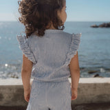Little Dutch Toddler Playsuit Denim Blue Stripe