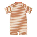 Little Dutch Zwempak Korte Mouwen - Ocean Brown Stripes