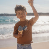 Little Dutch Zwemshirt Korte Mouwen - Ocean Brown
