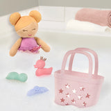PRE-ORDER - Lullababy Badpop Meisje Blond Haar In Mandje