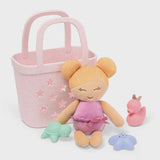 PRE-ORDER - Lullababy Badpop Meisje Blond Haar In Mandje